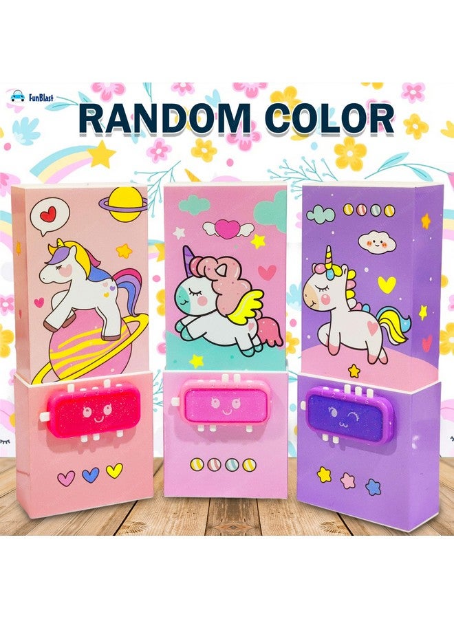 فنبلاست علبة أقلام FunBlast للبنات - علبة أقلام بقفل كلمة مرور، علبة أقلام متعددة الطبقات للفتيات في المدرسة، علبة هندسية، حافظة منظم القرطاسية للأطفال، هدية إرجاع للأطفال (عشوائية) - Image 4