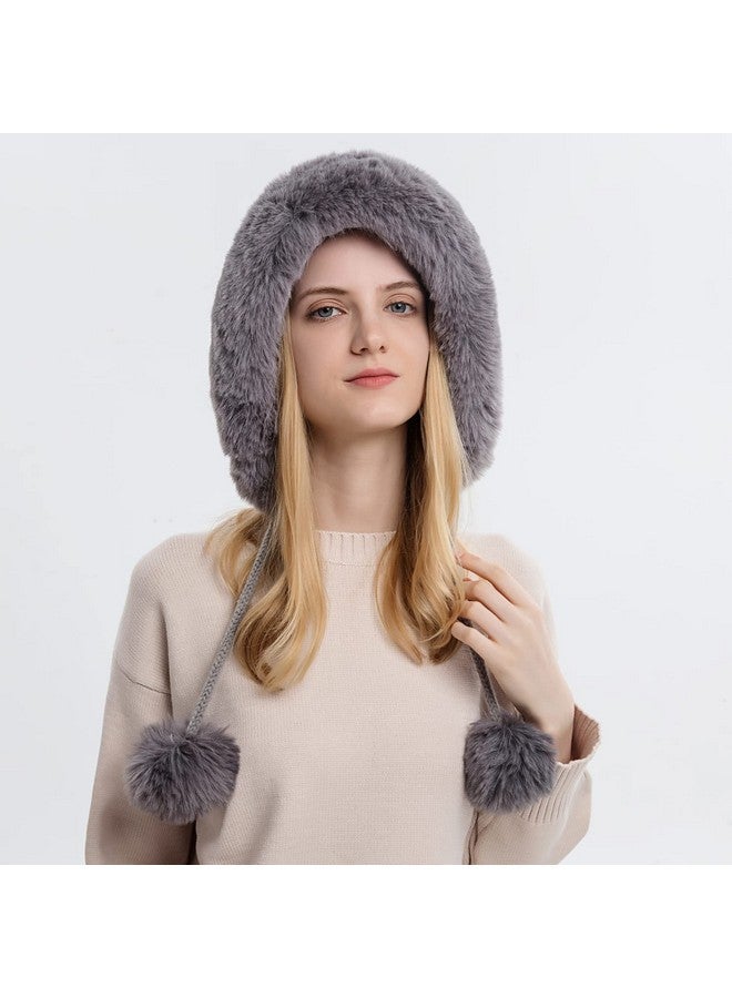 Huamulan Women Winter Beanie Hat Earflap Peruvian Warm Slouchy Fleece Lined 3 Pom Poms Knit Cap Cute Sherpa Fluffy Ski Hats - Image 5