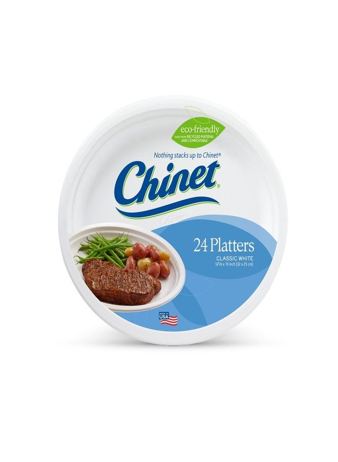 Chinet Premium 10-Inch Platters, 24-Count Packs (Pack of 4) - Image 1