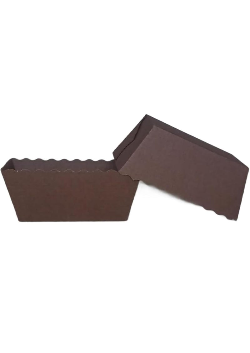 Baekence Bake and Serve Cake Mould Brownie Rectangular Paper Mould 80100 GMS Pack of 100 pcs - Image 1