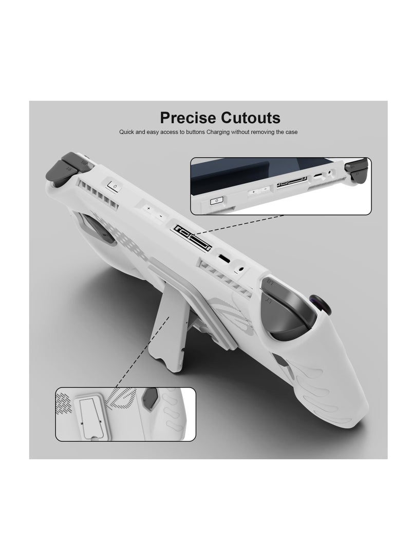 ASUS Rog Ally 2023 Full Protective Case with Detachable Front Cover and Kickstand, Shockproof and Non-Slip Design in White - Image 2