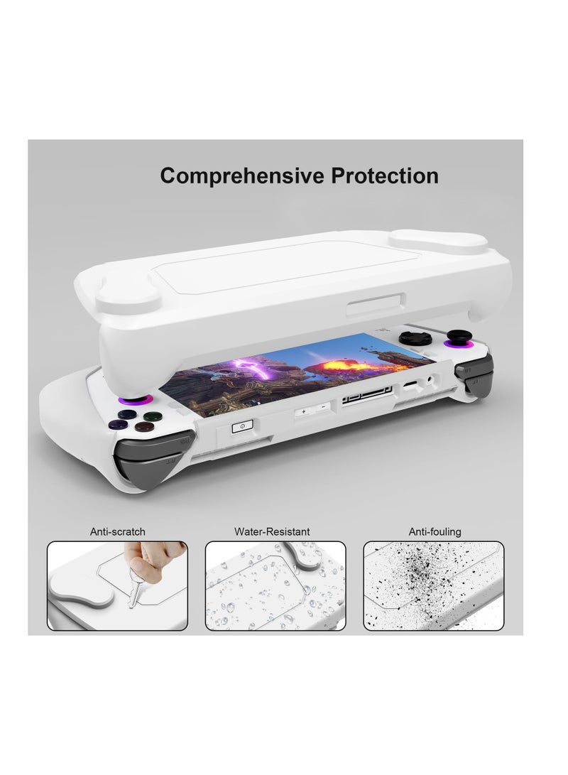 ASUS Rog Ally 2023 Full Protective Case with Detachable Front Cover and Kickstand, Shockproof and Non-Slip Design in White - Image 3