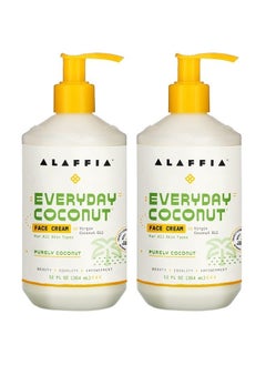 Everyday Coconut Face Cream, Skin Care with Virgin Coconut Oil, Moisturizer for Firmness & Elasticity, Helps Reduce the Appearance of Lines & Wrinkles, Purely Coconut, 12 Fl Oz Ea