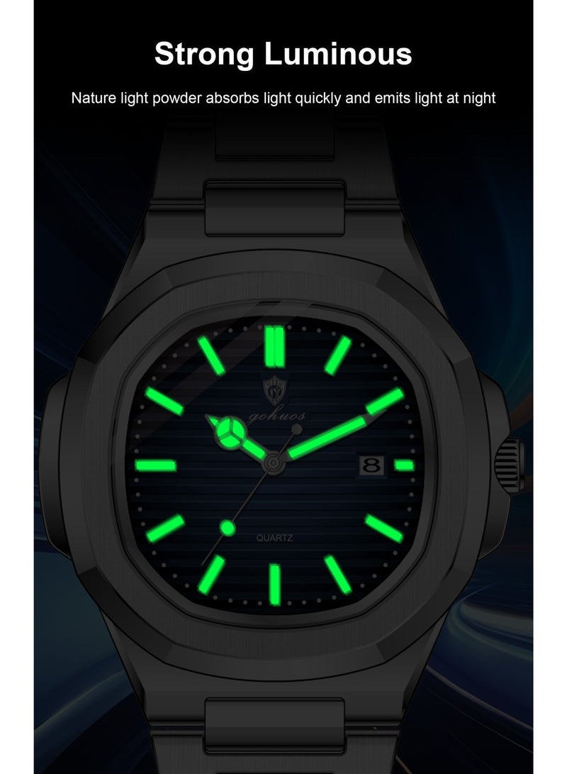 GOHUOS Women's Watch,Top Brand Stainless Steel Band Analog Luminous Waterproof Quartz Classic Luxury Round Business Fashion Ladies Wrist Watch - 31mm - Mother or Girlfriend Gift - Image 4