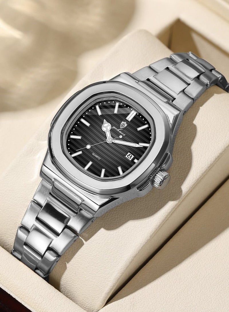 GOHUOS Women's Watch,Top Brand Stainless Steel Band Analog Luminous Waterproof Quartz Classic Luxury Round Business Fashion Ladies Wrist Watch - 31mm - Mother or Girlfriend Gift - Image 1