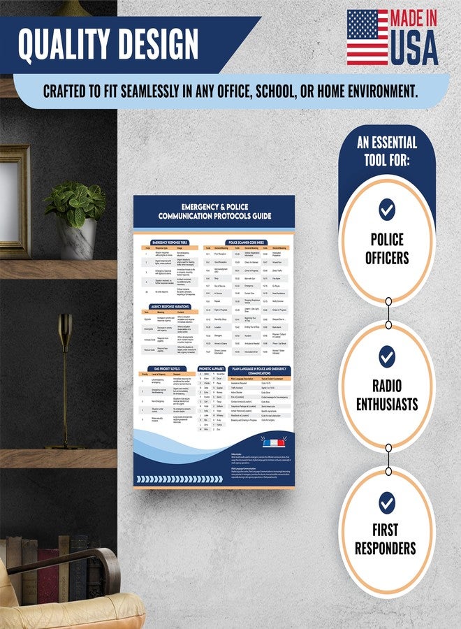 Sunsella Police Scanner Codes Wall Chart Poster | | Essential Radio Guide for Patrol Officers, Dispatchers, & Emergency Responders | 18" x 24" - Image 3