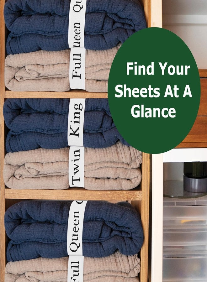 ECOHomes Bed Sheet Organizer and Storage Size Label Bands | Bed Sheets Set Organizers for Linen Closet Organization - Elastic Bedding Band Labels Sheet Keepers for Organizing Bedsheet (King 2PCs Pack | White) - Image 4