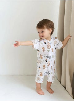 Generic Newborn Cotton Romper – OEKO-TEX Certified Baby Outfit with Two-Way Zipper, Soft First Layer for Home and Outdoors, Easy Diaper Changes, 0–6M Unisex  - Image 1