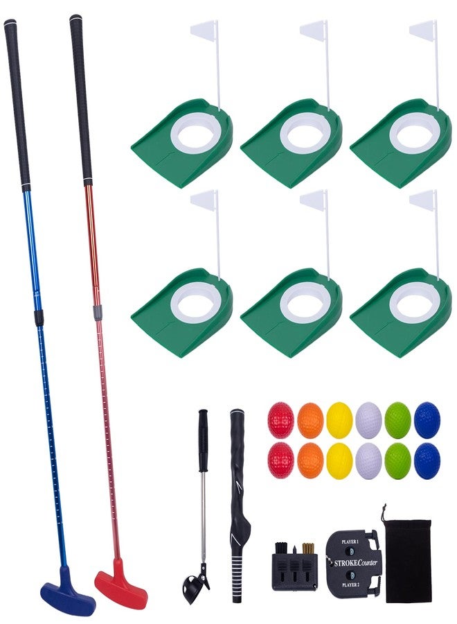 WodGod Mini Putting Golf Practice Set-Adjustable Putters, 6Flagged Holes, 12Practice Balls, Extendable Ball Retriever&Portable Storage Bags for Indoor and Outdoor Play - Image 1