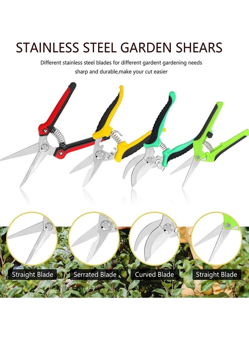 Arabest 4 Pieces Garden Pruning Shears, Garden Professional Secateurs, Handheld Scissors Set with Gardening Gloves, Heavy Duty Garden Bypass Pruning Shears, Tree Trimmers Secateurs, Fruit Tree Pruning Shears - Image 3
