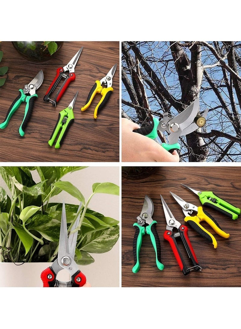 Arabest 4 Pieces Garden Pruning Shears, Garden Professional Secateurs, Handheld Scissors Set with Gardening Gloves, Heavy Duty Garden Bypass Pruning Shears, Tree Trimmers Secateurs, Fruit Tree Pruning Shears - Image 4
