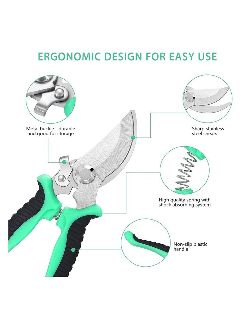 Arabest 4 Pieces Garden Pruning Shears, Garden Professional Secateurs, Handheld Scissors Set with Gardening Gloves, Heavy Duty Garden Bypass Pruning Shears, Tree Trimmers Secateurs, Fruit Tree Pruning Shears - Image 5