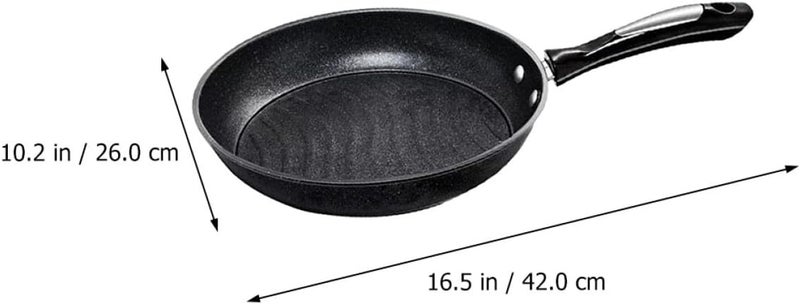 Non-stick Frying Pan and Wok 10-inch Black Stone Coating Flat Skillet Safe for Induction and Gas Stovetops Kitchen Cookware - Image 2
