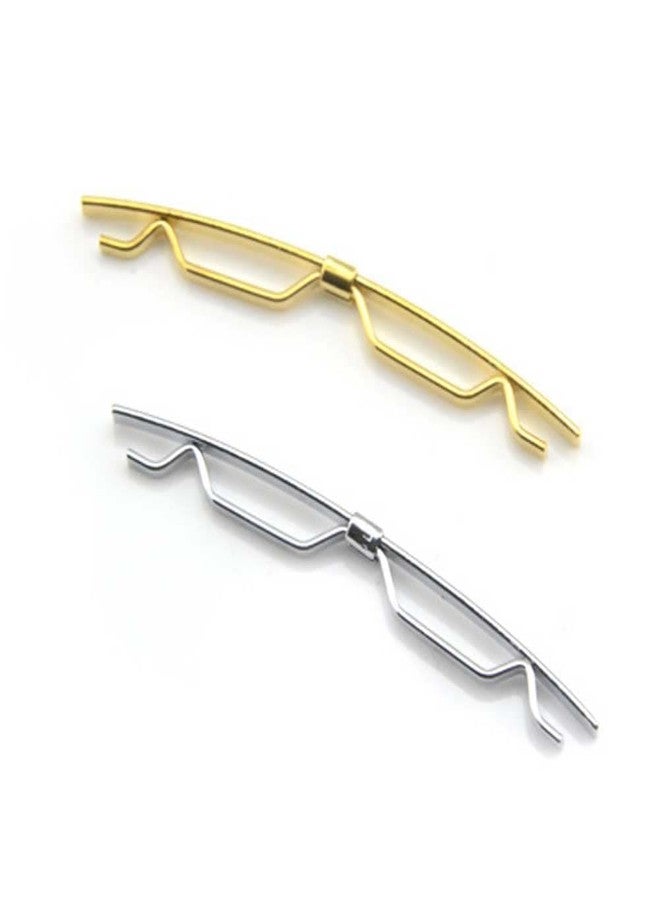 Teensery دبوس ربط عنق معدني 2 قطعة مع مشبك ربطة عنق ومشبك ياقة للقمصان وإكسسوارات للرجال (ذهبي وفضي) - Image 4