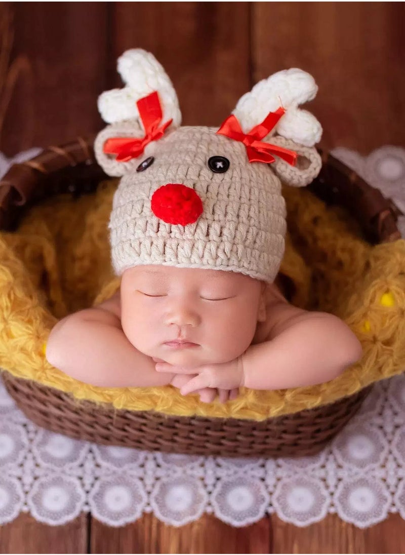 Generic Newborn Photography 3D Elk Crochet Hat  - Image 1