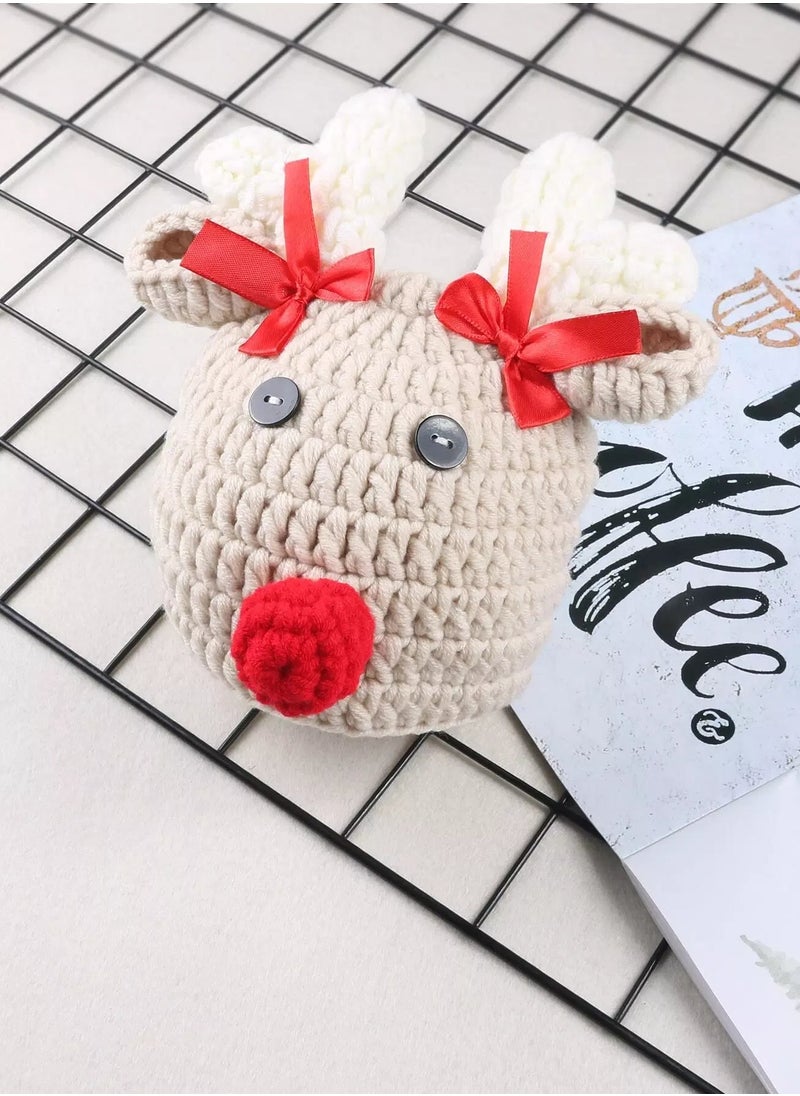 Generic Newborn Photography 3D Elk Crochet Hat  - Image 2