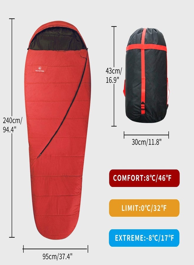 Mountainlodge Balance Sleeping Bag for Adult&Kids,Cold&Warm Weather with Compression Sack and Water Resistant for Family Camping,Travel and Car Camping (Red) - Image 3