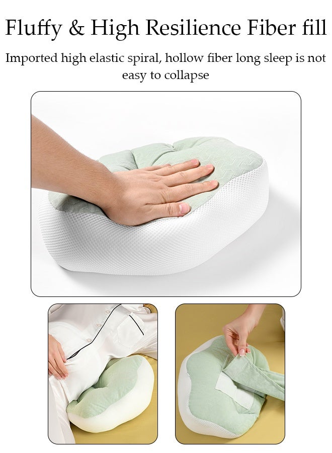 DUNISO Maternity Pregnancy Pillow, Soft Pregnancy Body Pillow, Back, Hip, Leg Support, Maternity Pillow with Removable and Adjustable Cover  - Image 5