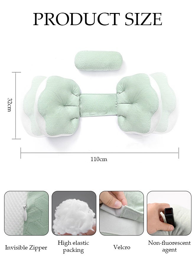 DUNISO Maternity Pregnancy Pillow, Soft Pregnancy Body Pillow, Back, Hip, Leg Support, Maternity Pillow with Removable and Adjustable Cover  - Image 2