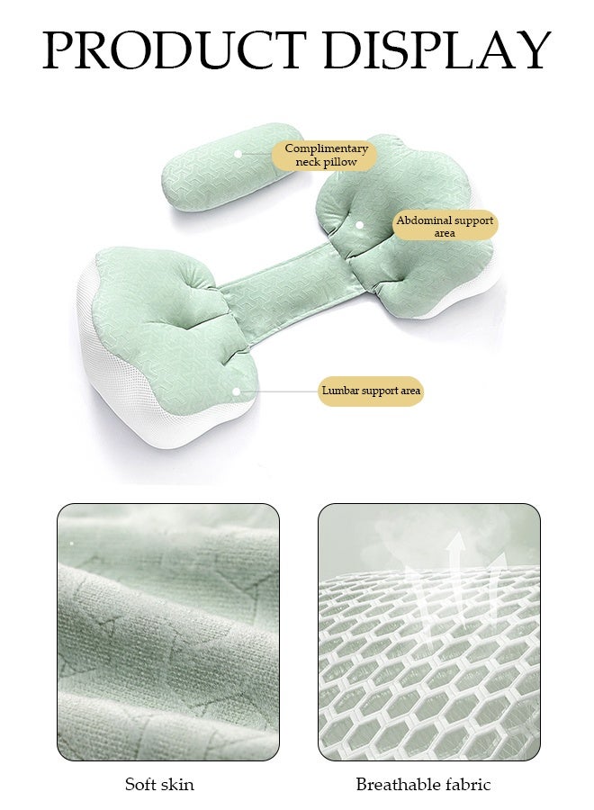 DUNISO Maternity Pregnancy Pillow, Soft Pregnancy Body Pillow, Back, Hip, Leg Support, Maternity Pillow with Removable and Adjustable Cover  - Image 4
