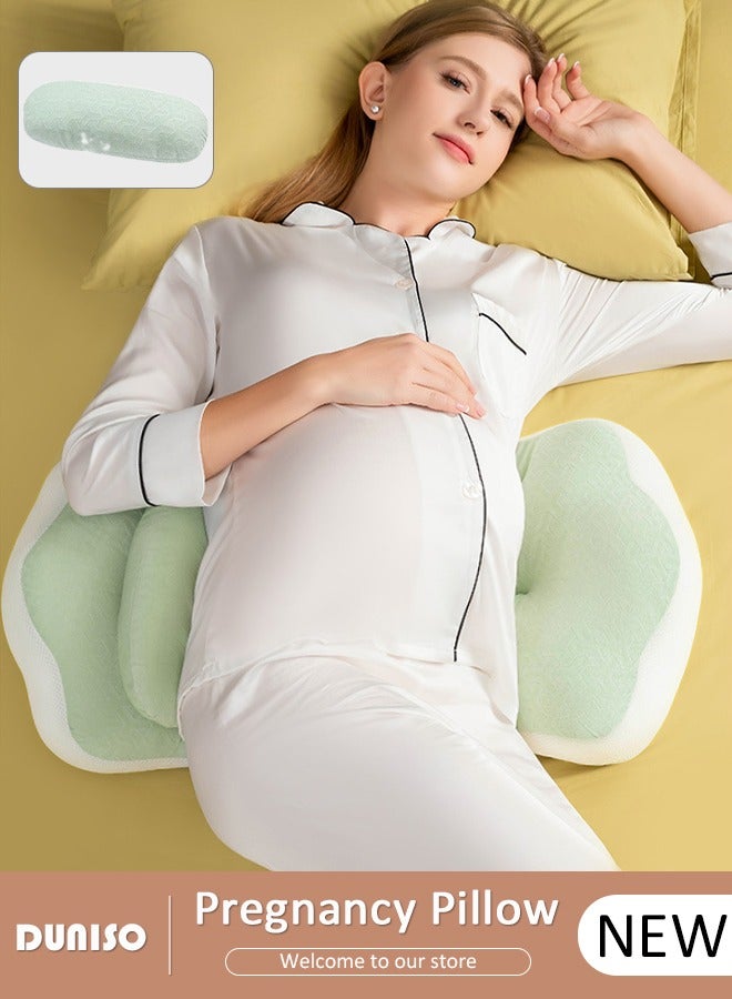 DUNISO Maternity Pregnancy Pillow, Soft Pregnancy Body Pillow, Back, Hip, Leg Support, Maternity Pillow with Removable and Adjustable Cover  - Image 1