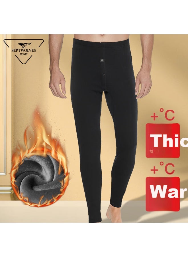 Septwolves Men's Thermal Pants Autumn And Winter Thickened Plus Velvet Soft And Comfortable Breathable Close-fitting Cotton Pants - Image 1
