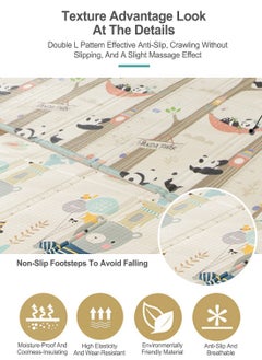 MaBaby Double-Sided Cartoon Folding Crawling Mat Living Room Home Thickening Moisture Barrier Floor Mat Baby Crawling Mat  - Image 4