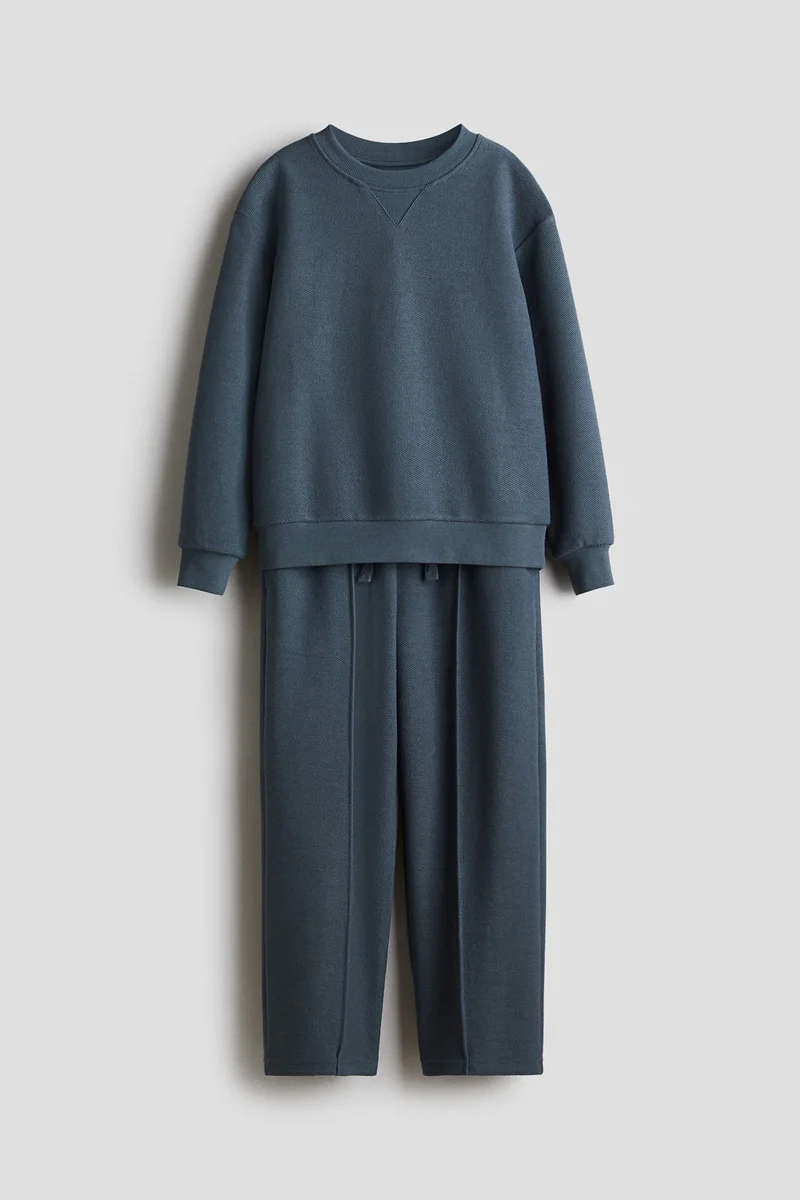 H&M 2-piece textured sweatshirt set