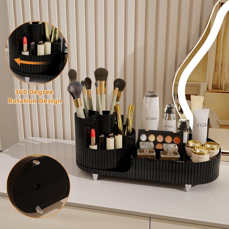 SEYROLIN || 360 Rotating Makeup Organizer || Multi-Tier Cosmetic Storage Rack || Adjustable Acrylic Organizer for Makeup, Skincare, and Beauty Products. - Image 5