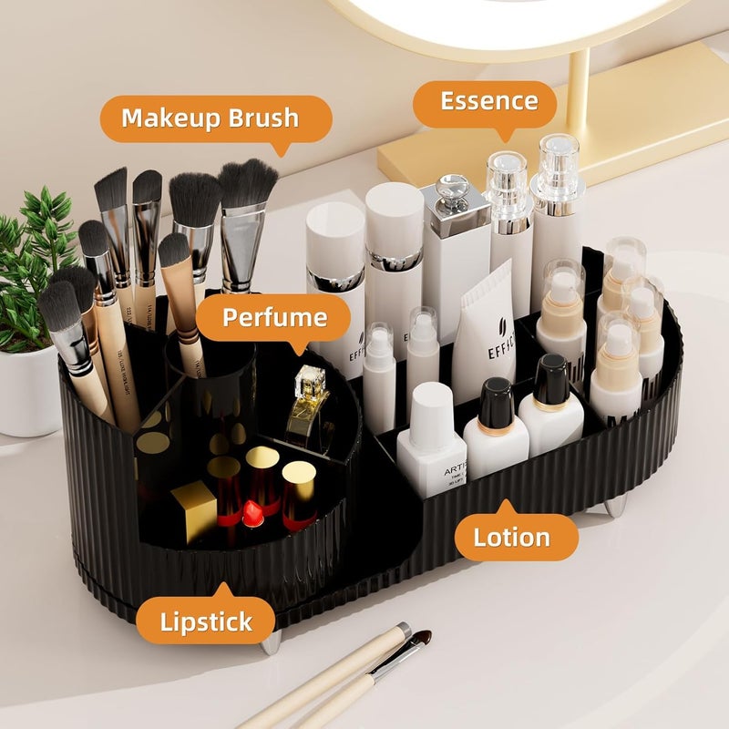 SEYROLIN || 360 Rotating Makeup Organizer || Multi-Tier Cosmetic Storage Rack || Adjustable Acrylic Organizer for Makeup, Skincare, and Beauty Products. - Image 4