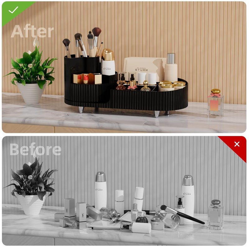 SEYROLIN || 360 Rotating Makeup Organizer || Multi-Tier Cosmetic Storage Rack || Adjustable Acrylic Organizer for Makeup, Skincare, and Beauty Products. - Image 3