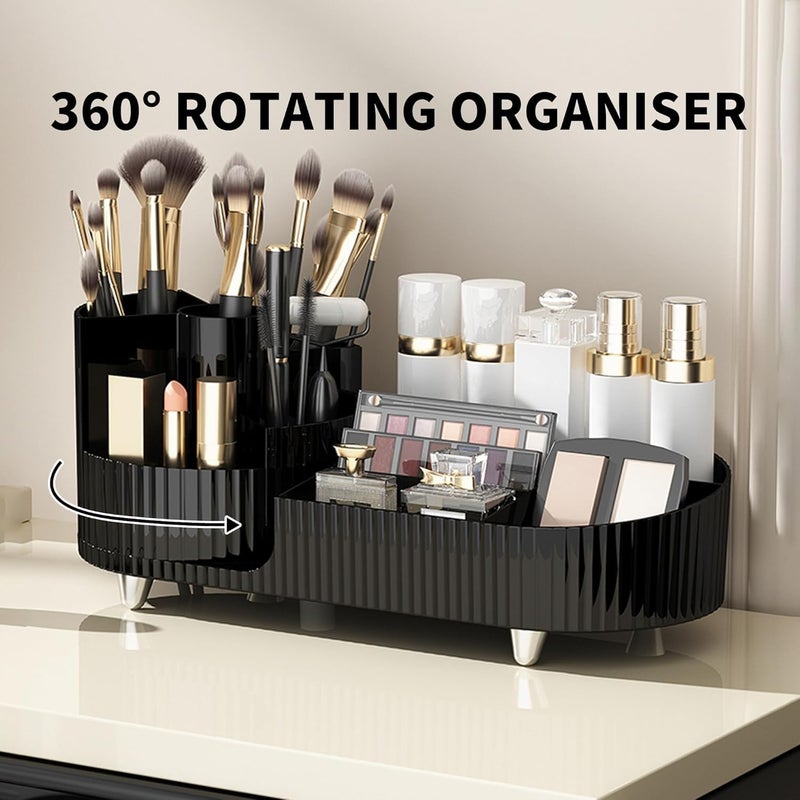 SEYROLIN || 360 Rotating Makeup Organizer || Multi-Tier Cosmetic Storage Rack || Adjustable Acrylic Organizer for Makeup, Skincare, and Beauty Products. - Image 2