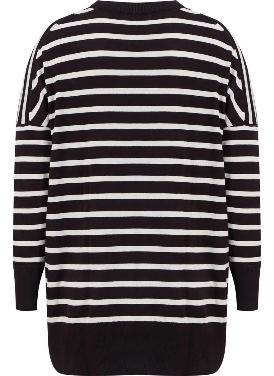 ARMINE Striped Knitwear Tunic 24Kd2007 Brown
