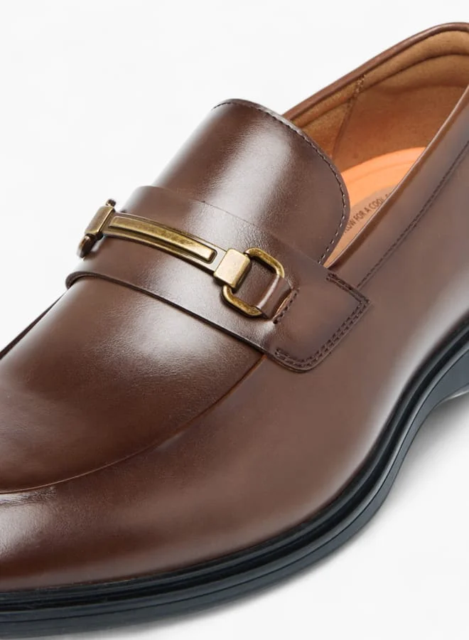 Le Confort Mens Solid Slip-On Loafers With Metal Accent