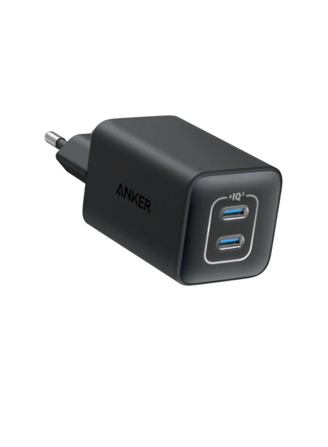 أنكر شاحن جداري USB-C بقوة 47 واط ومنفذين - نانو 3 أسود | A2039L11 أسود - Image 1