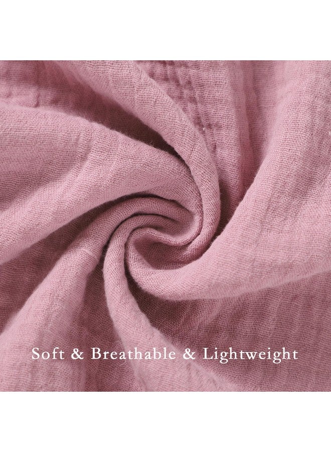 okdiy 4 Layers Muslin Baby Blankets, 100% Cotton Muslin Toddler Crib Swaddle Blankets, Soft and Lightweight Baby Quilt for Boys and Girls 47 * 47" (Violet+White) - Image 5