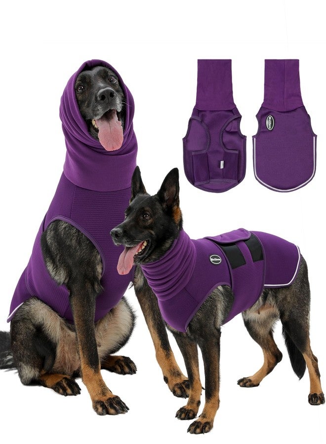 Meifsou Dog Anxiety Vest with Hood, Skin-Friendly Thunder Jacket for Dogs, All-in-One Dog Calming Shirt with Hood for Thunder, Fireworks, Separation - Keep Pet Calm Without Medicine, Purple, XS - Image 1