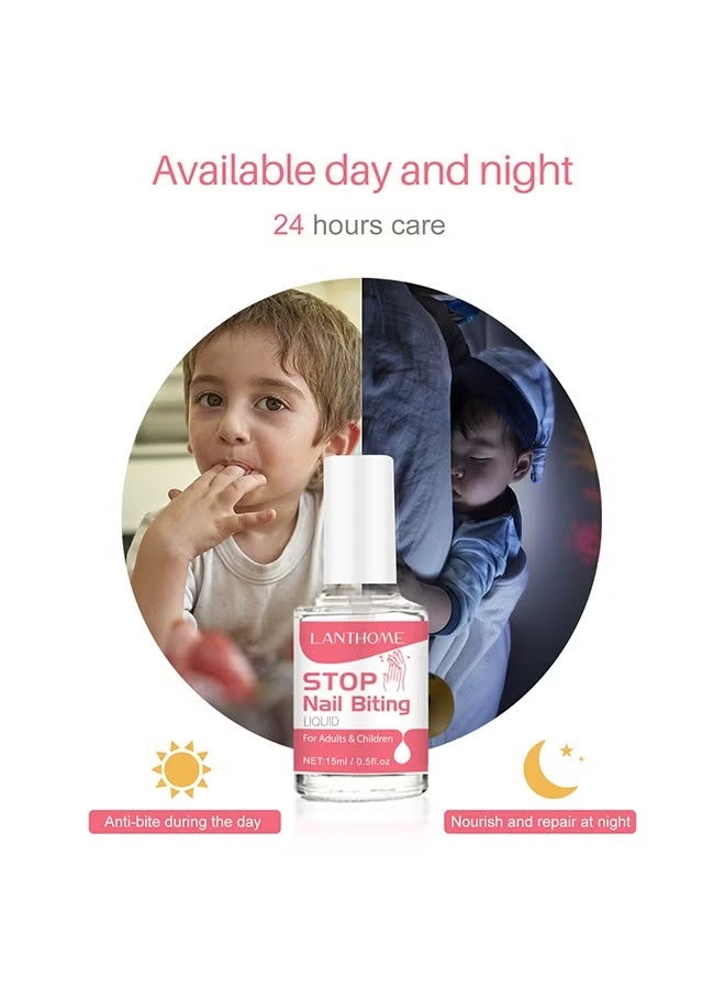Lanthome Stop Nail Biting Liquid，Nail Biting Treatment for Kids, Natural Thumb Sucking Pain Relief for Kids, Bitters, Plant Extracts (15ml) - Image 5