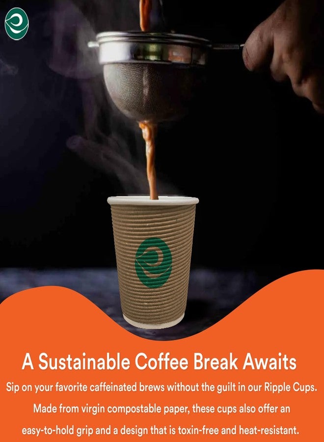 Eco Soul | 250 ml Paper Ripple Cups - Pack of 50 | Ripple-Wall, Insulated, Leak-Resistant Disposable Coffee Cup | Premium Coffee Cup in Small Size for Tea & Coffee - Image 5
