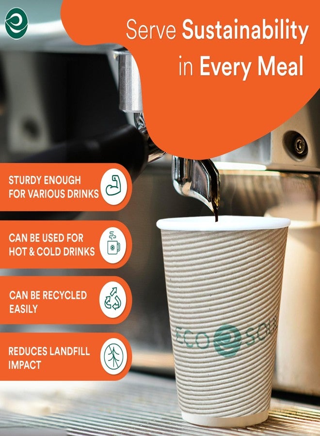 Eco Soul | 250 ml Paper Ripple Cups - Pack of 50 | Ripple-Wall, Insulated, Leak-Resistant Disposable Coffee Cup | Premium Coffee Cup in Small Size for Tea & Coffee - Image 4