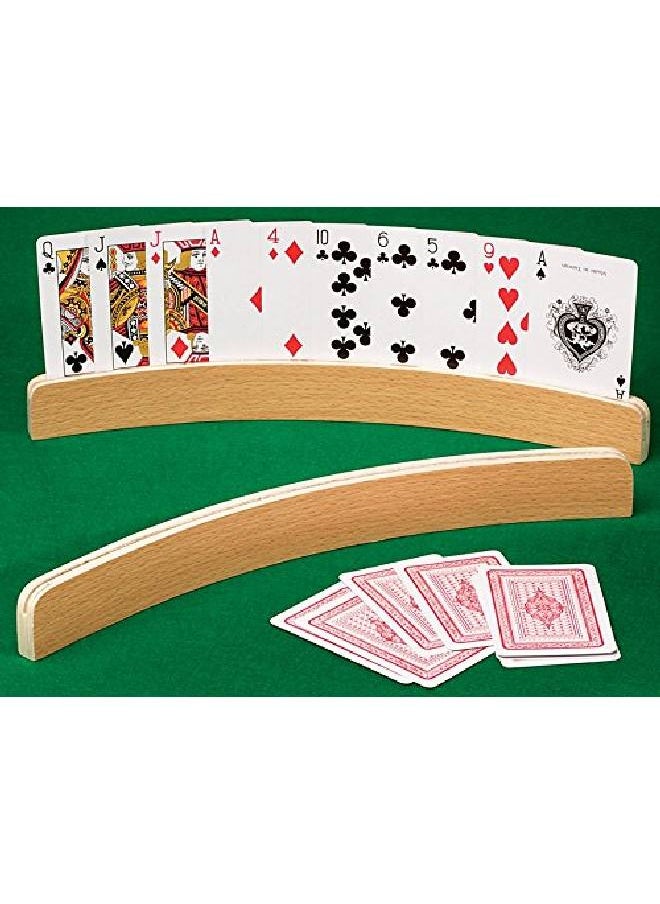 CHH 14" Curved Shape Wooden Card Holders Set Of Two, Natural Finish  - Image 3