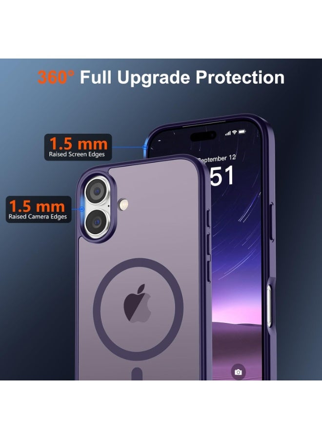 أكاليكس جراب مغناطيسي غير لامع لهاتف آيفون 17، متوافق مع MagSafe، غطاء فاخر مطلي، جراب حماية للهاتف مقاوم للصدمات مصنوع من مادة TPU الناعمة غير اللامعة | بنفسجي داكن - Image 2