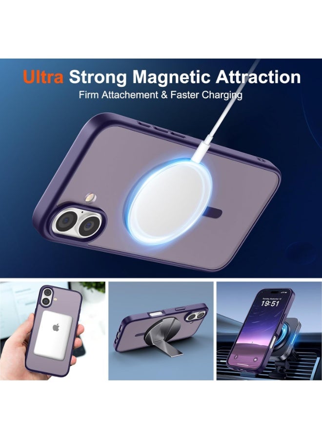 أكاليكس جراب مغناطيسي غير لامع لهاتف آيفون 17، متوافق مع MagSafe، غطاء فاخر مطلي، جراب حماية للهاتف مقاوم للصدمات مصنوع من مادة TPU الناعمة غير اللامعة | بنفسجي داكن - Image 3