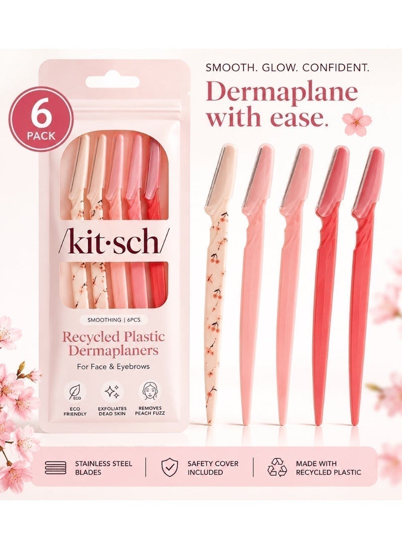 Kitsch Women's Facial & Eyebrow Dermaplaner Razors - 6 Pack, Assorted Colors - Image 3