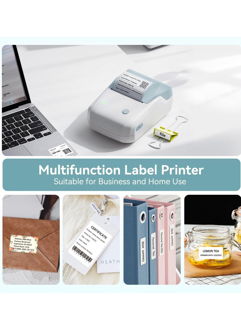 NIIMBOT - B1 Label Maker with Auto Identification, Thermal Label Printer with 1 Roll 50mm*30mm White Tape, Portable Bluetooth Label Maker with  20-50mm Print Width, USB Rechargeable, Easy to Use for Office, Home, Business, Blue - Image 1