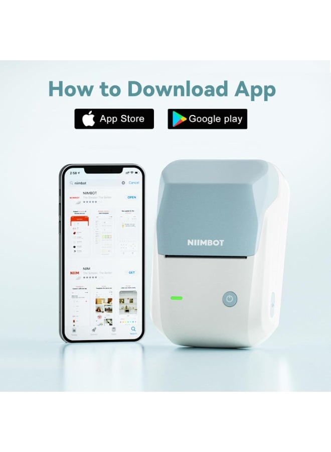 نيمبوت طابعة ملصقات حرارية B1 مع شريط أبيض مقاس 50 مم × 30 مم، صانع ملصقات بلوتوث محمول بعرض طباعة 20-50 مم، قابل لإعادة الشحن عبر USB، طابعة ملصقات حرارية سهلة الاستخدام للعمل والمكتب والفصول الدراسية والمطبخ والمنزل والتعلم والأعمال - Image 3