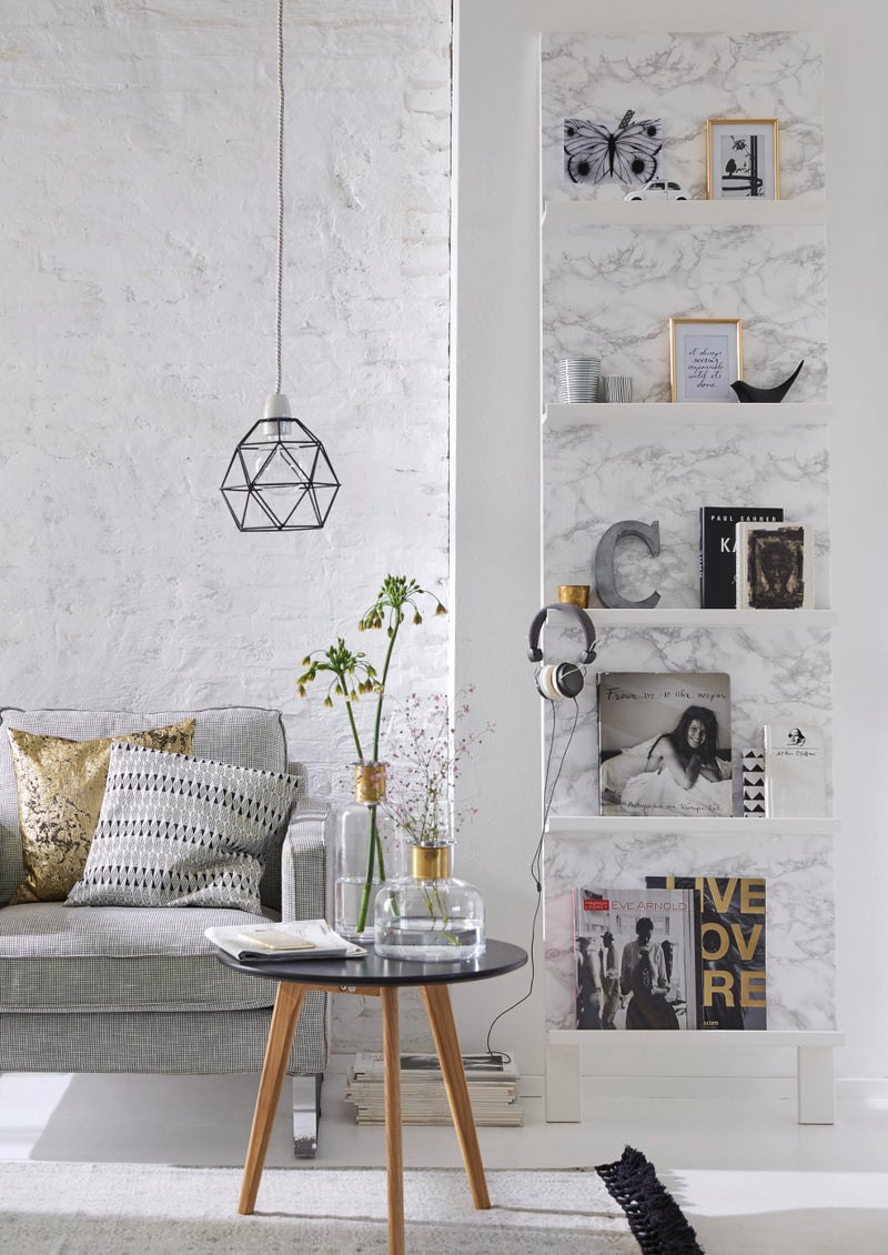 d-c-fix 346-0306 Decorative Self-Adhesive Film, Grey Marble, 17" x 78" Roll - Image 2