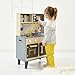 Janod Retro Mosaic Multicolored 34 Wooden Kitchen Play Set Pretend Cooking Realistic Sound and Lights Encourages Imaginative Play Durable Design Includes Accessories J06609 - Image 4