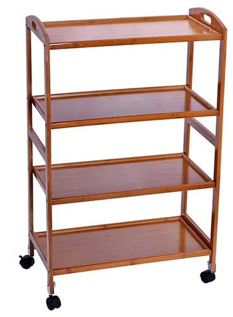 LINGWEI Wooden Kitchen Trolly Food Serving Cart 60x81x33cm - Image 3