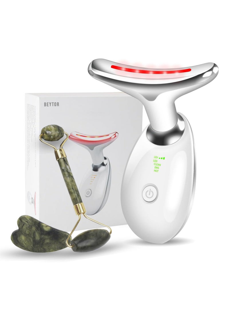 BEYTOR 3-in-1 Electric Facial Massager Set Rechargeable Jade Roller & Gua Sha Tool Kit | Lifting, Sculpting & Anti-Aging Device with Microcurrent for Skin Tightening - Image 1